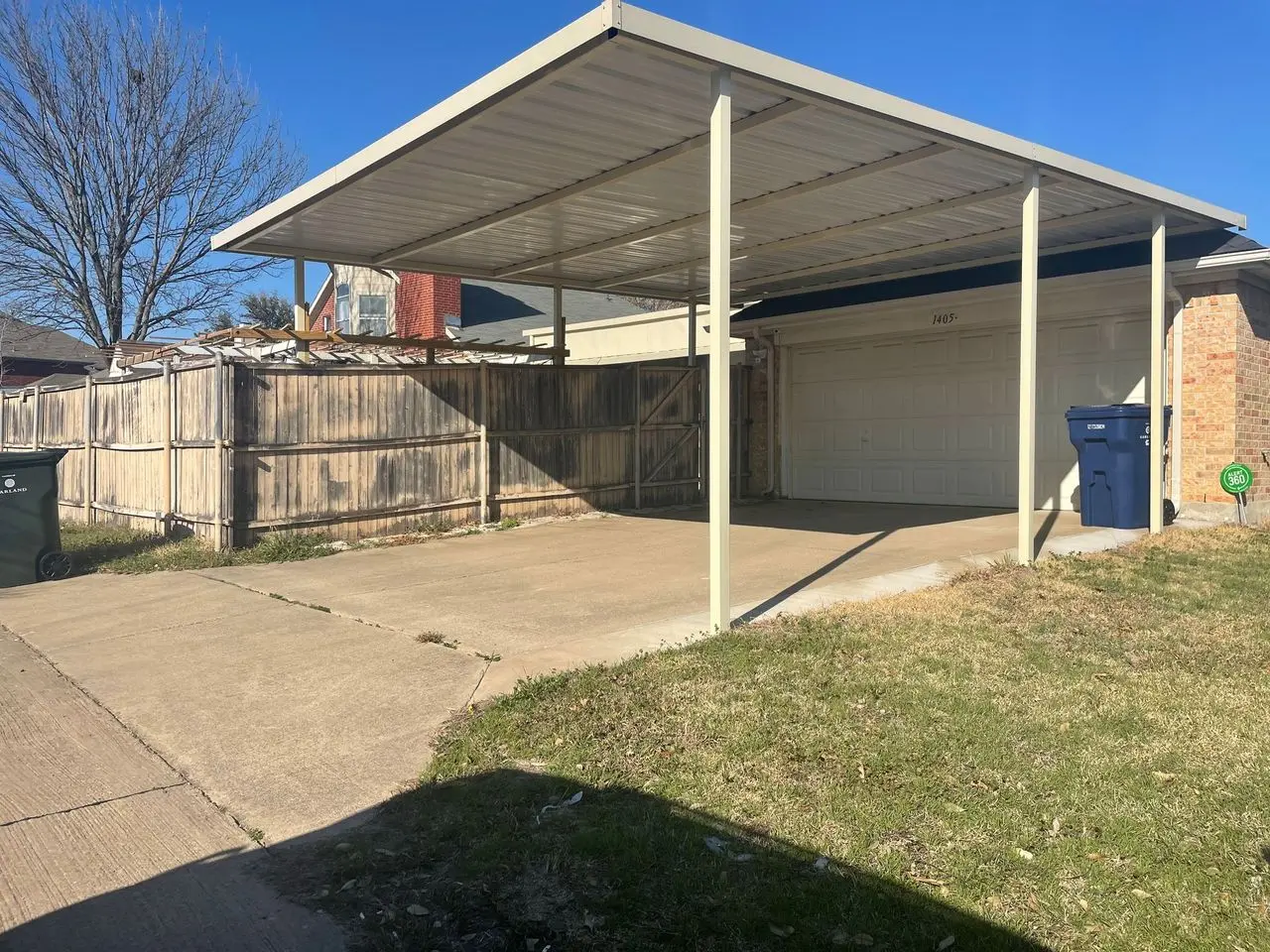 Custom metal carport project in the Dallas area