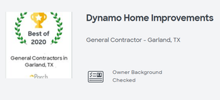 Porch Best of 2020 badge for General Contractors in Garland, TX