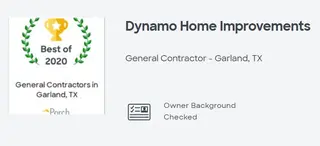 Porch Best of 2020 badge for General Contractors in Garland, TX